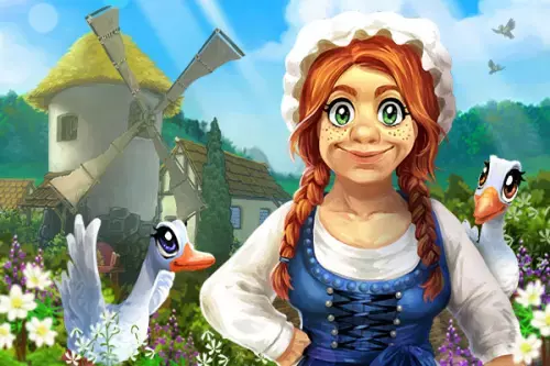 Magd mit zwei Gänsen